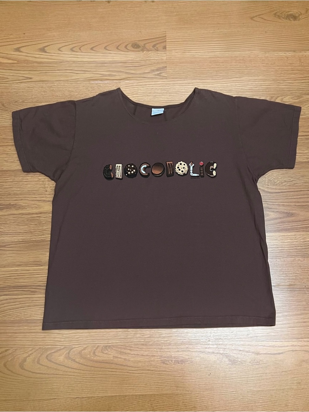 CRAZY SHIRTS Hawaii Brown "Chocoholic" Cookie Graphic Tee Shirt Adult Size Large